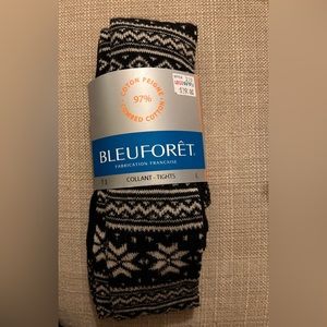 NWT Bleauforêt cotton patterned tights size large